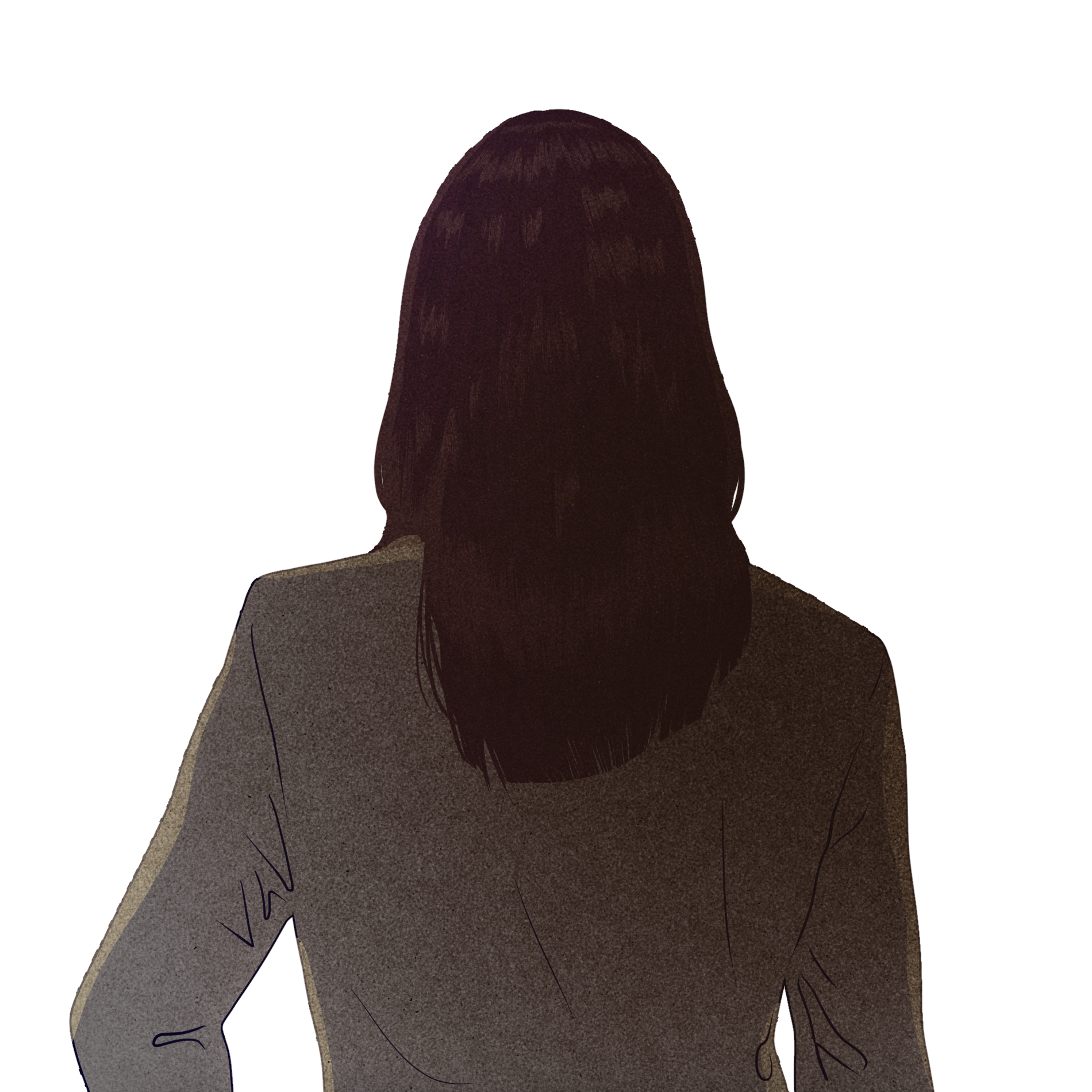 Eine Frau im Kostüm von hinten