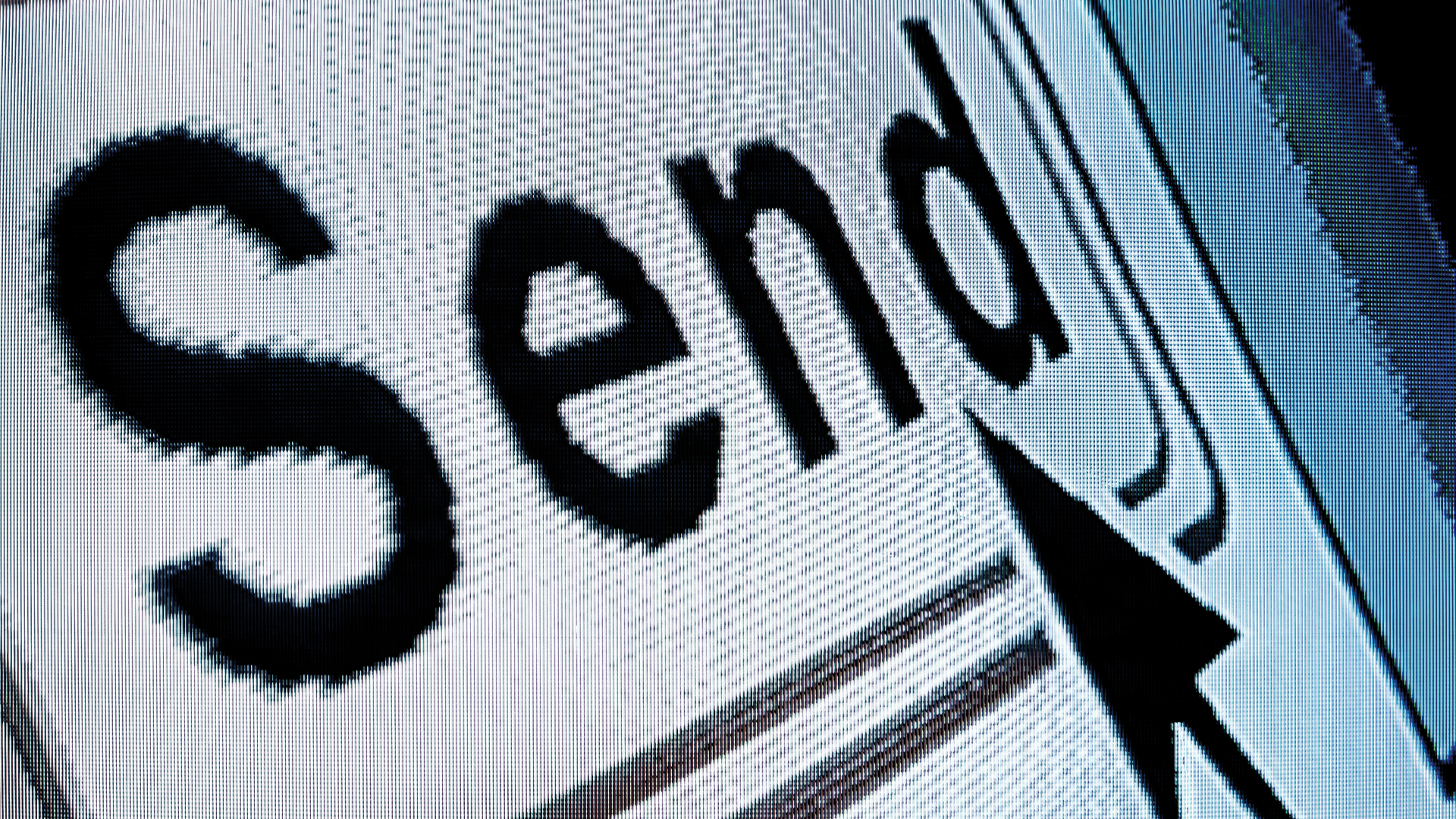 Nahaufnahme Bildschirm mit Cursor auf Sende-Schaltfläche